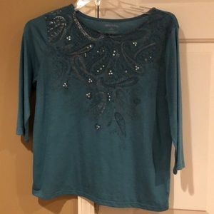 Teal 3/4 Sleeve Top